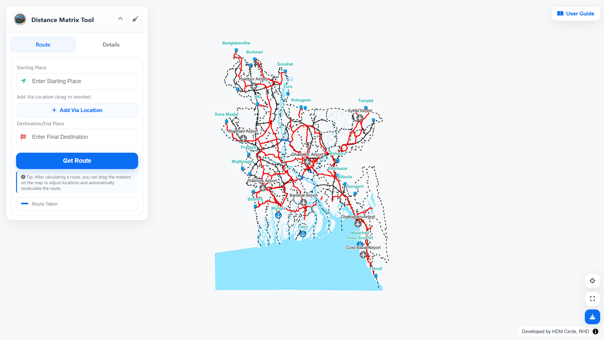 Distance Matrix Tool